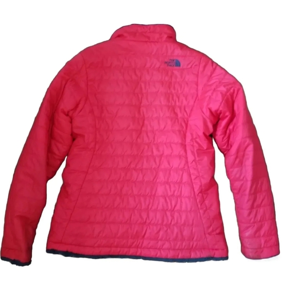 THE NORTH FACE REVERSIBLE PUFFER FUZZY JACKET PINK/BLUE GIRLS SIZE XL - Picture 9 of 12